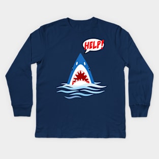 HELP THE SHARK Kids Long Sleeve T-Shirt